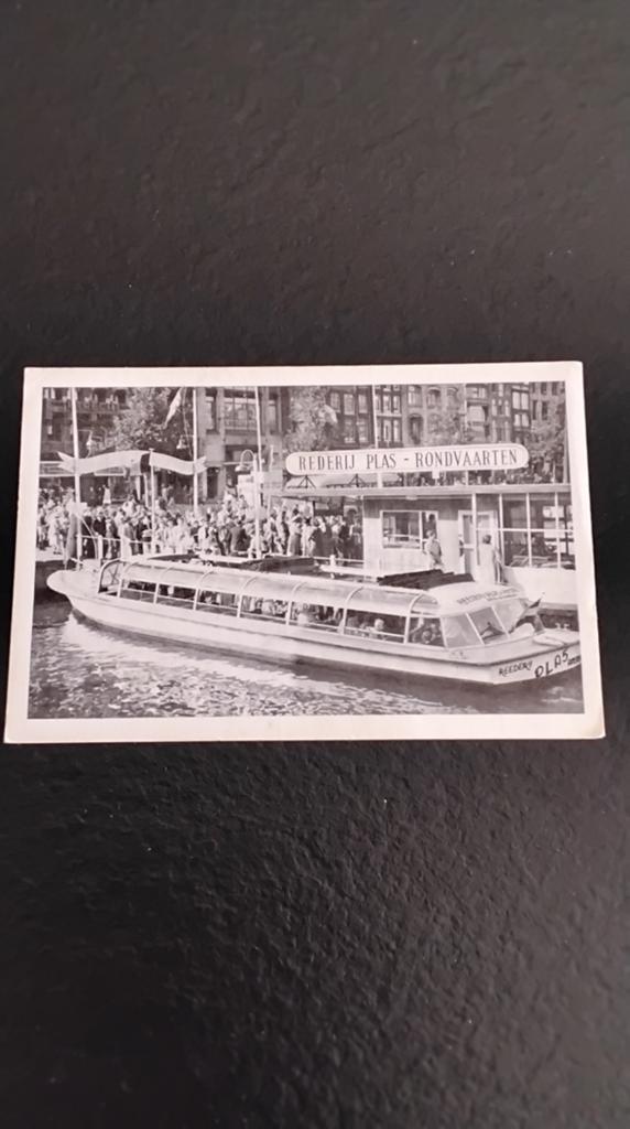 Ansichtkaart Rederij Plas Rondvaarten Amsterdam, Ophalen of Verzenden, 1940 tot 1960, Ongelopen, Noord-Holland