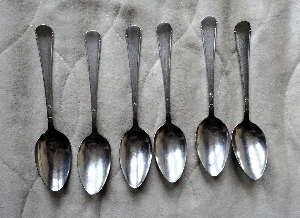 6 Gero Zilmeta 294 Hamerslag(Kruidnagel) dinerlepels 20.5 cm, Antiek en Kunst, Antiek | Bestek, Verzenden