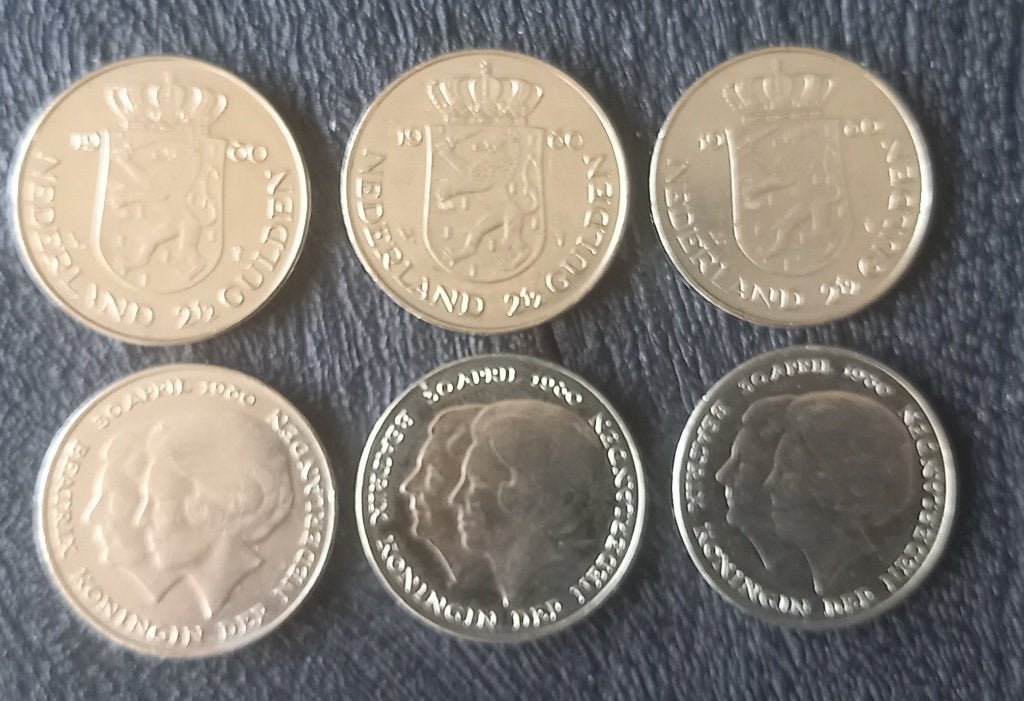 6 rijksdaalders dubbele kop 1980, Postzegels en Munten, Ophalen of Verzenden, Koningin Juliana, 2½ gulden