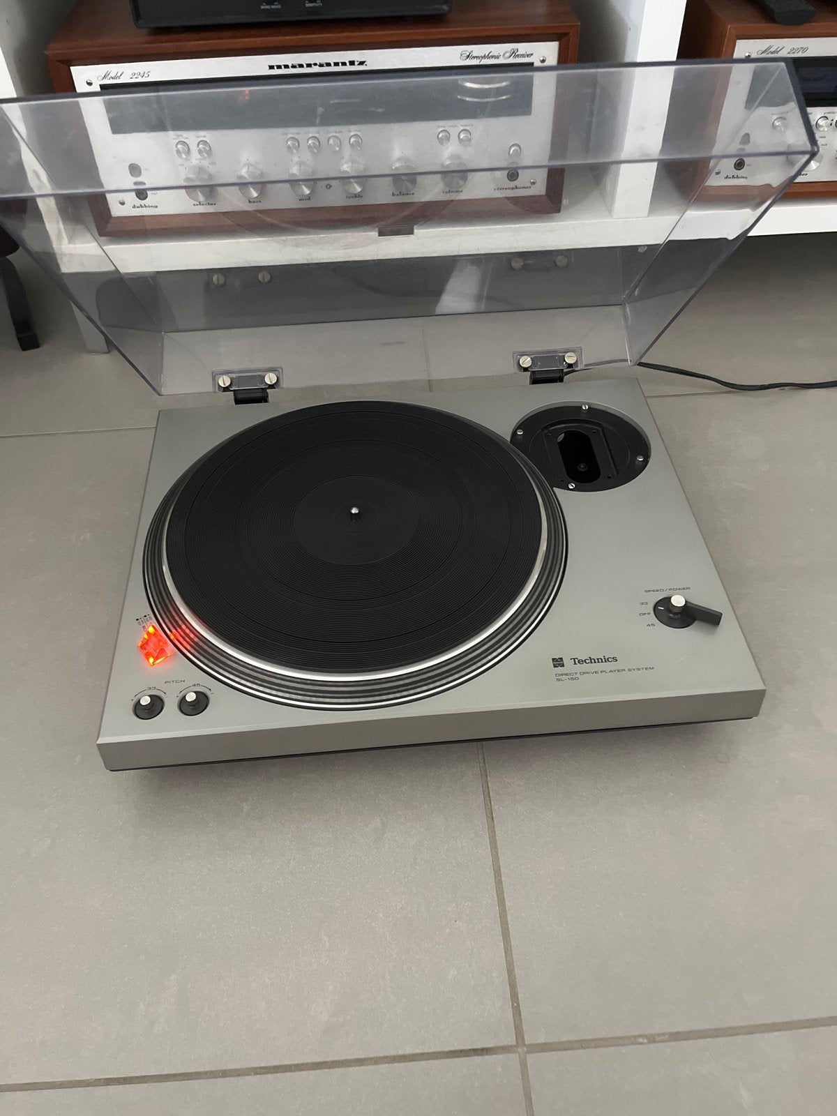 Technics SL-150 Direct Drive Platenspeler, Ophalen, Gebruikt, Pitch-regelaar, Platenspeler