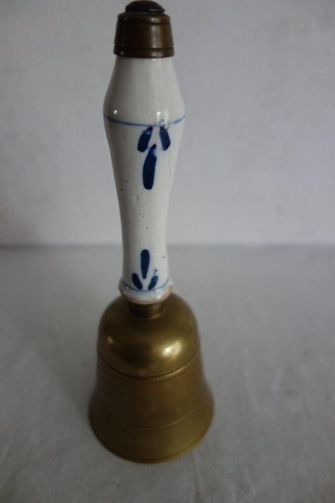 Tafelbel koper porselein, Antiek en Kunst, Ophalen of Verzenden