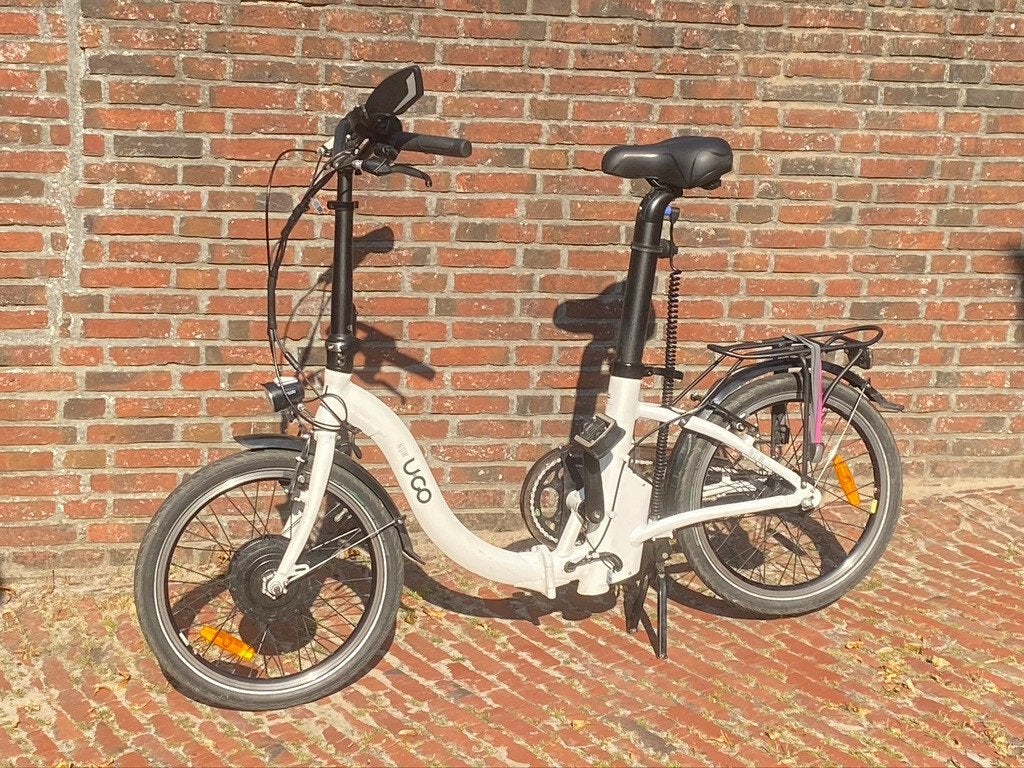 Compacte electrische vouwfiets UGO, lage instap. 20 inch., 20 inch of meer, Gebruikt, Velgrem, Versnellingen