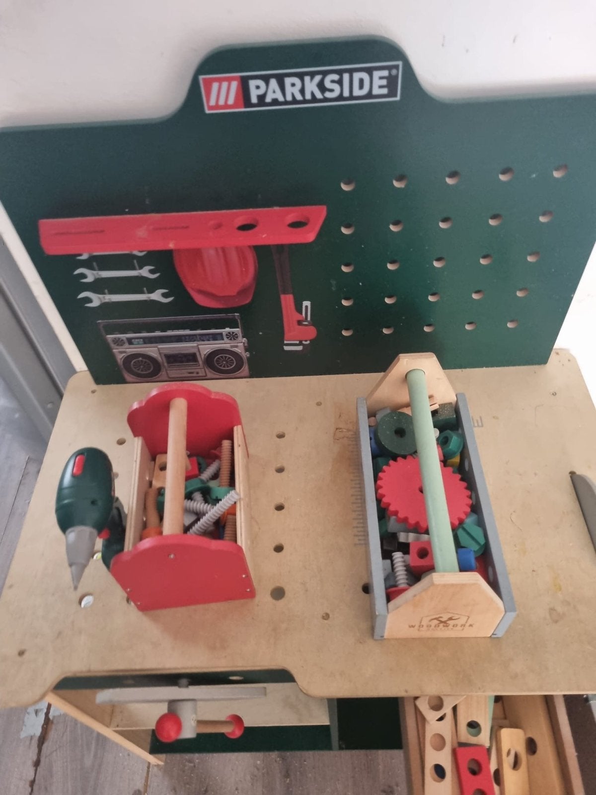 Parkside Werkbank met accessoires voor uren speelplezier, Ophalen, Gebruikt, Bouwen