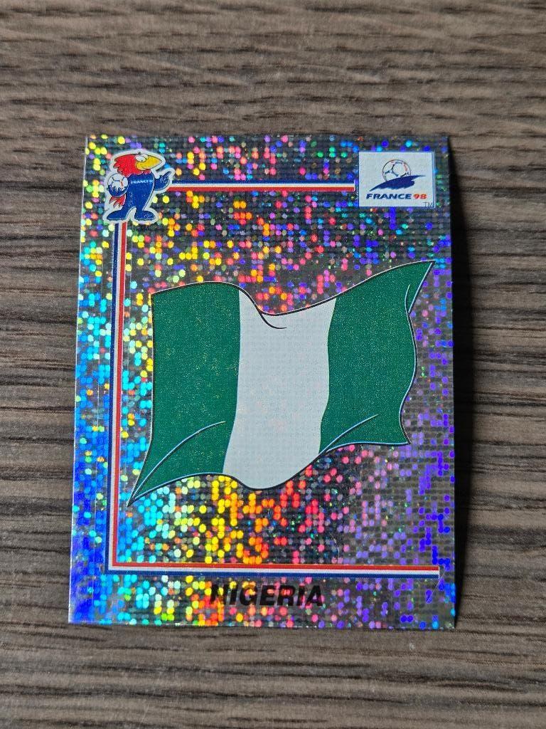 Panini World Cup Frankrijk 1998 embleem Nigeria, Ophalen of Verzenden, Zo goed als nieuw, Buitenlandse clubs, Poster, Plaatje of Sticker