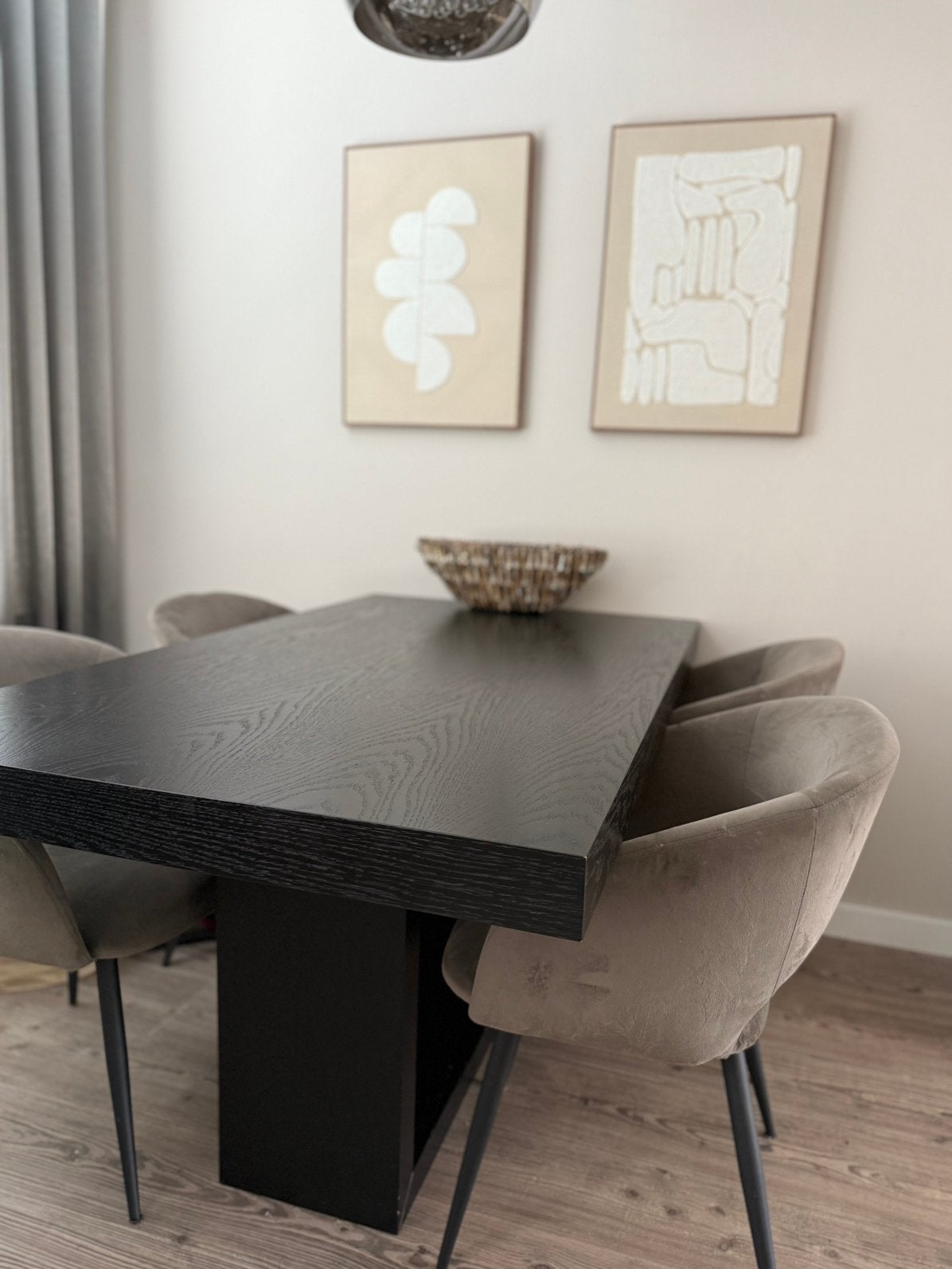 Eettafel zwart 160 x 90 cm, Ophalen, Zo goed als nieuw, 4 tot 6 stoelen
