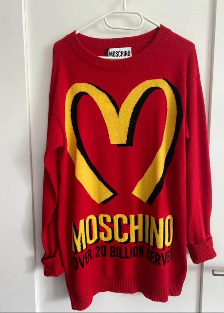 Moschino McDonald. Jurk. Maat S., Verzenden, Nieuw, Maat 36 (S), Boven de knie