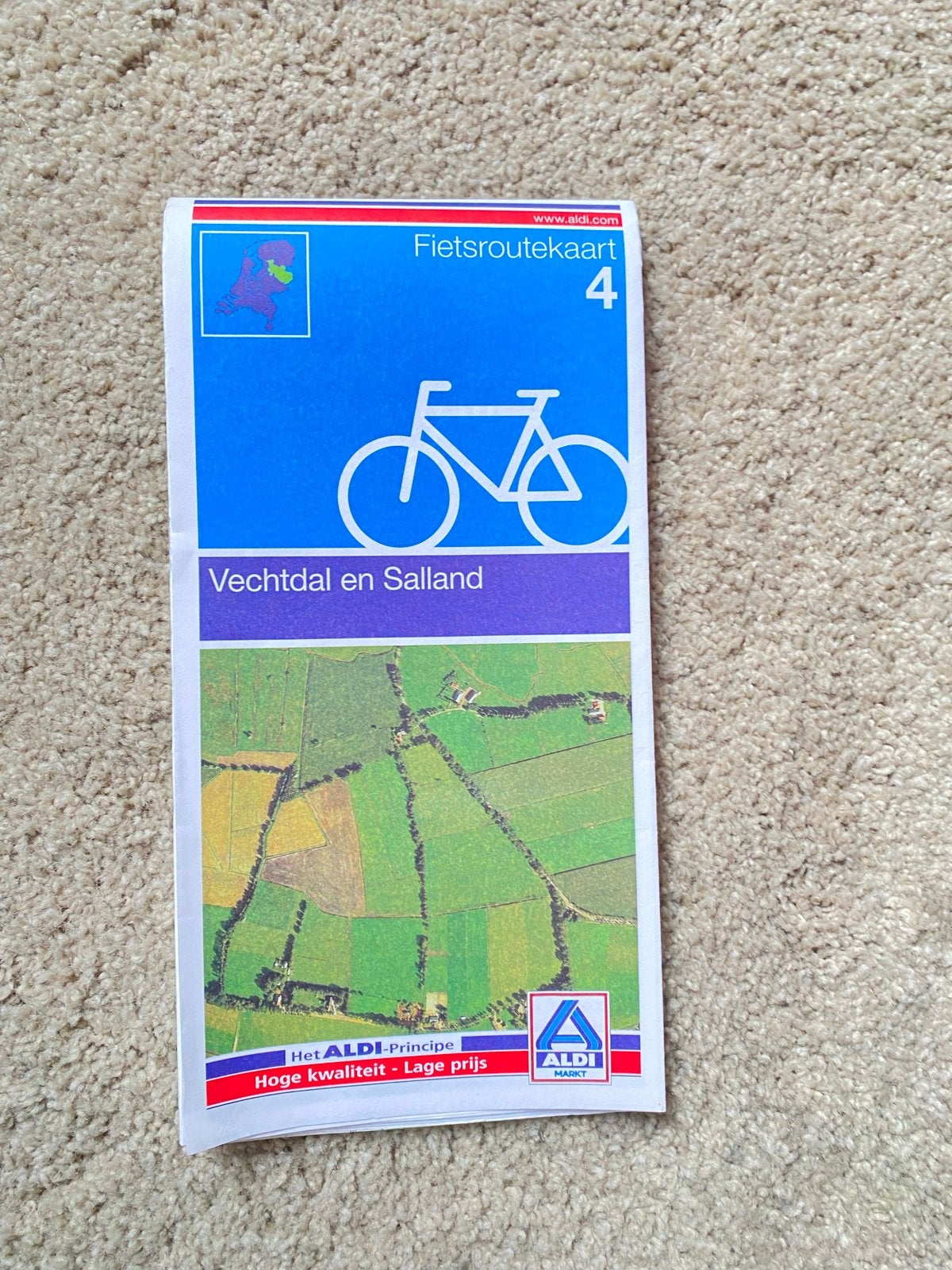 Fietsroutekaart Vechtdal en Salland - Aldi, 2000 tot heden, Ophalen of Verzenden, Nederland, Landkaart