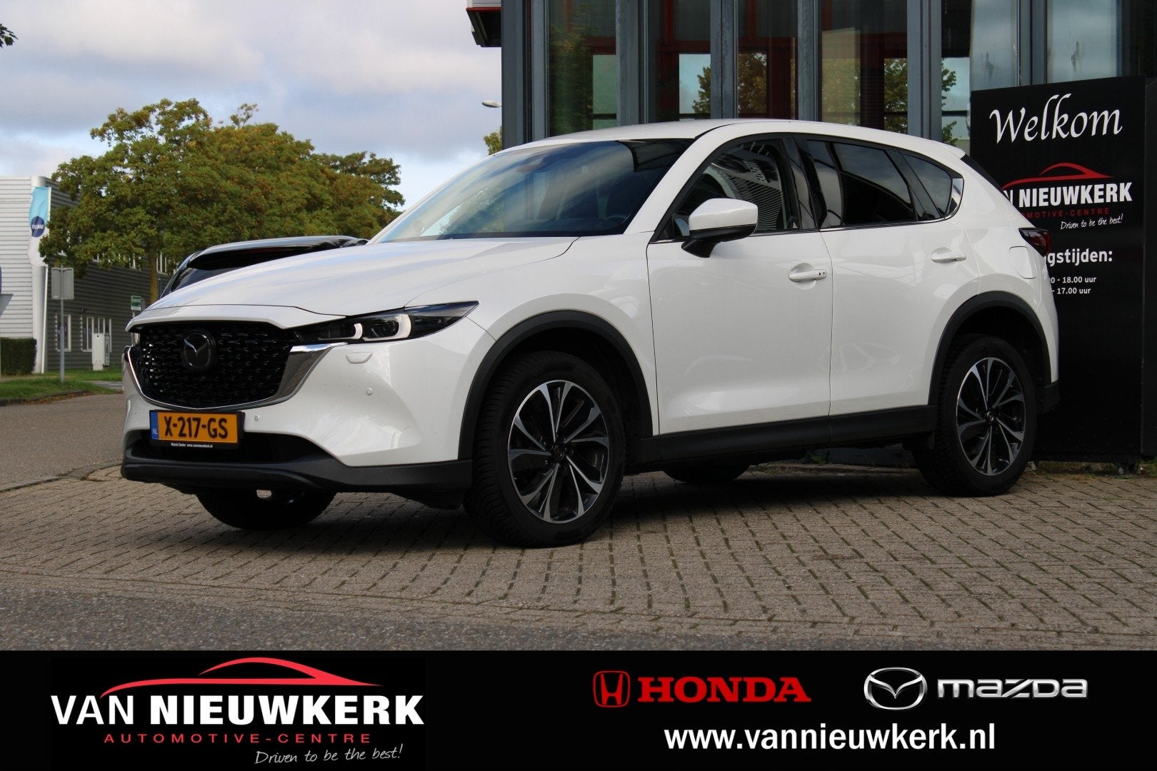 MAZDA Cx-5 2.0 SKYACTIV-G 165pk 2WD Aut Exclusive-Line | Nav, Auto's, Gebruikt, 4 cilinders, Wit, Bedrijf