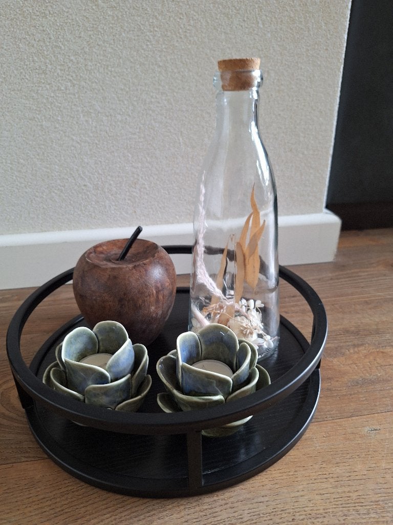 Plateau zwart met of zonder accessoires diameter 30cm, Ophalen of Verzenden, Zo goed als nieuw, Zwart
