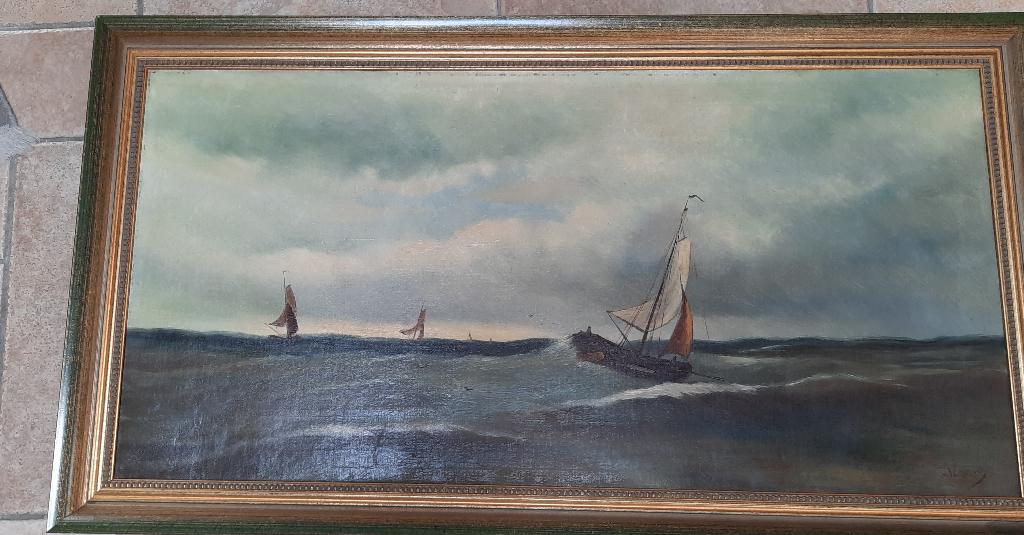 schilderij met schepen, Ophalen