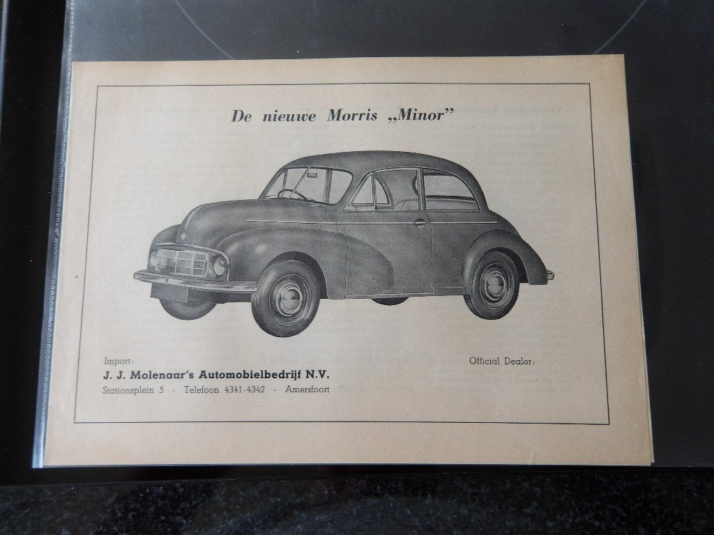 Originele folder Morris Minor (J.J. Molenaar), Boeken, Ophalen of Verzenden, Zo goed als nieuw, Overige merken, J. J. Molenaar's Automobielbedrijf N.V.