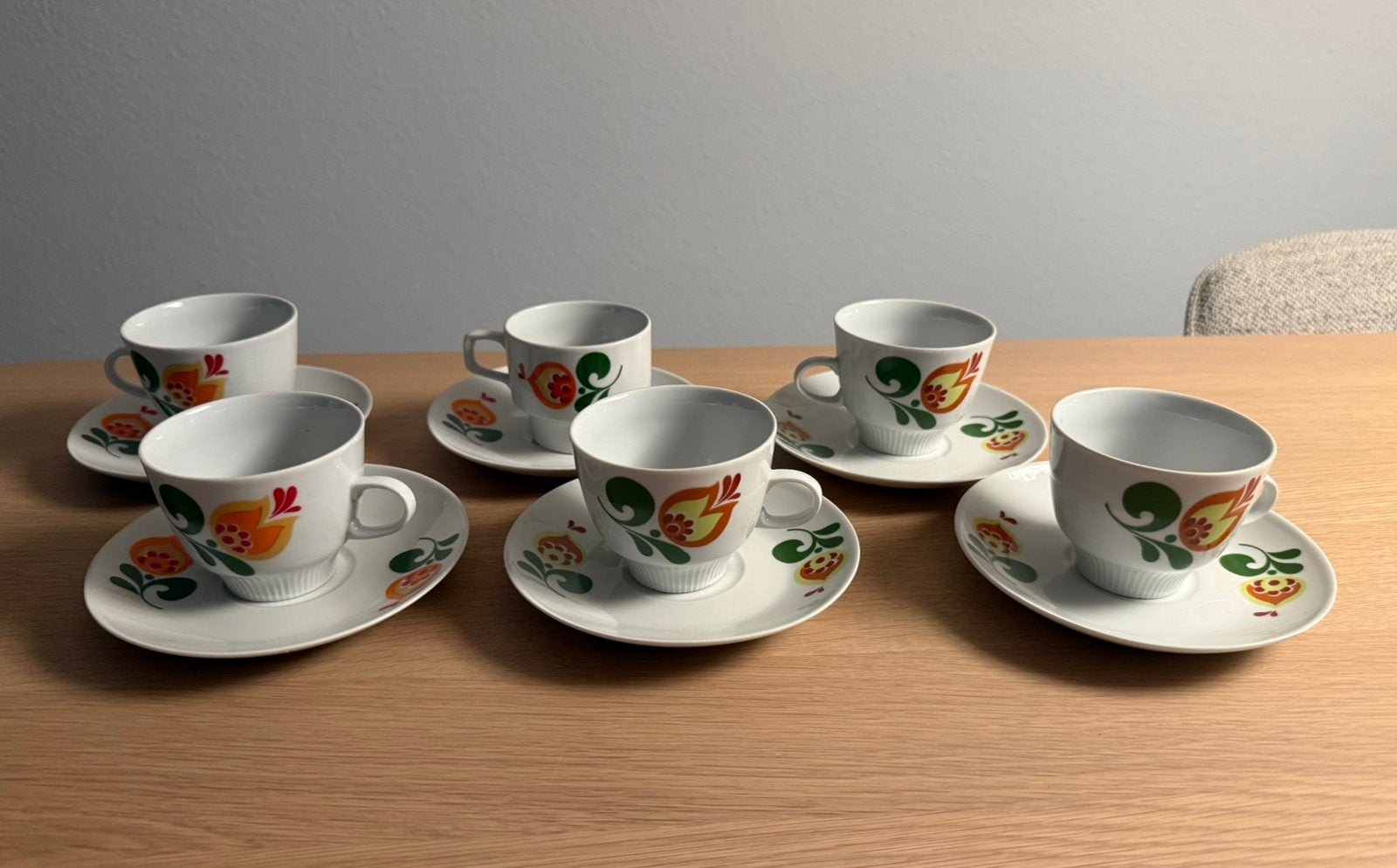 Vintage kop-en-schotels CP Colditz, jaren 70, DDR, pop-art!, Antiek en Kunst, Ophalen of Verzenden