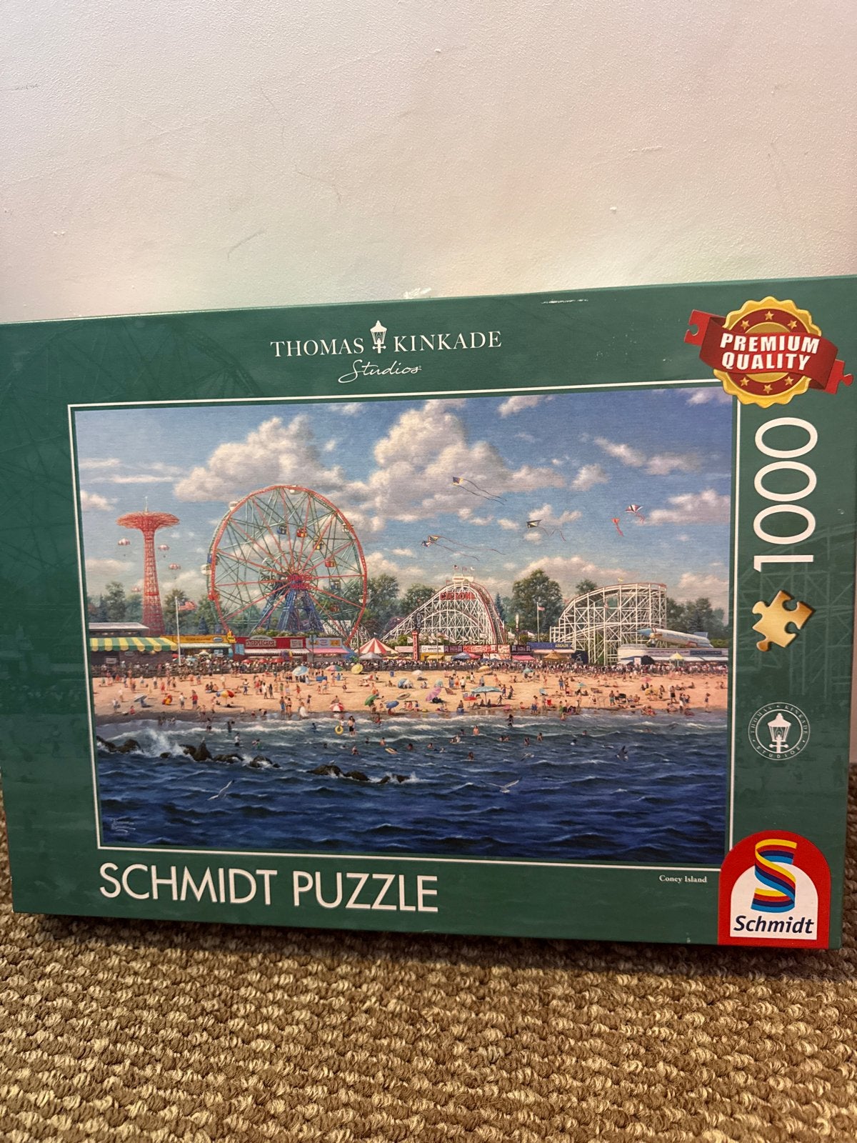 Thomas Kinkade Schmidt Puzzel 1000 stukjes - Coney Island, Ophalen of Verzenden, 500 t/m 1500 stukjes, Zo goed als nieuw, Legpuzzel