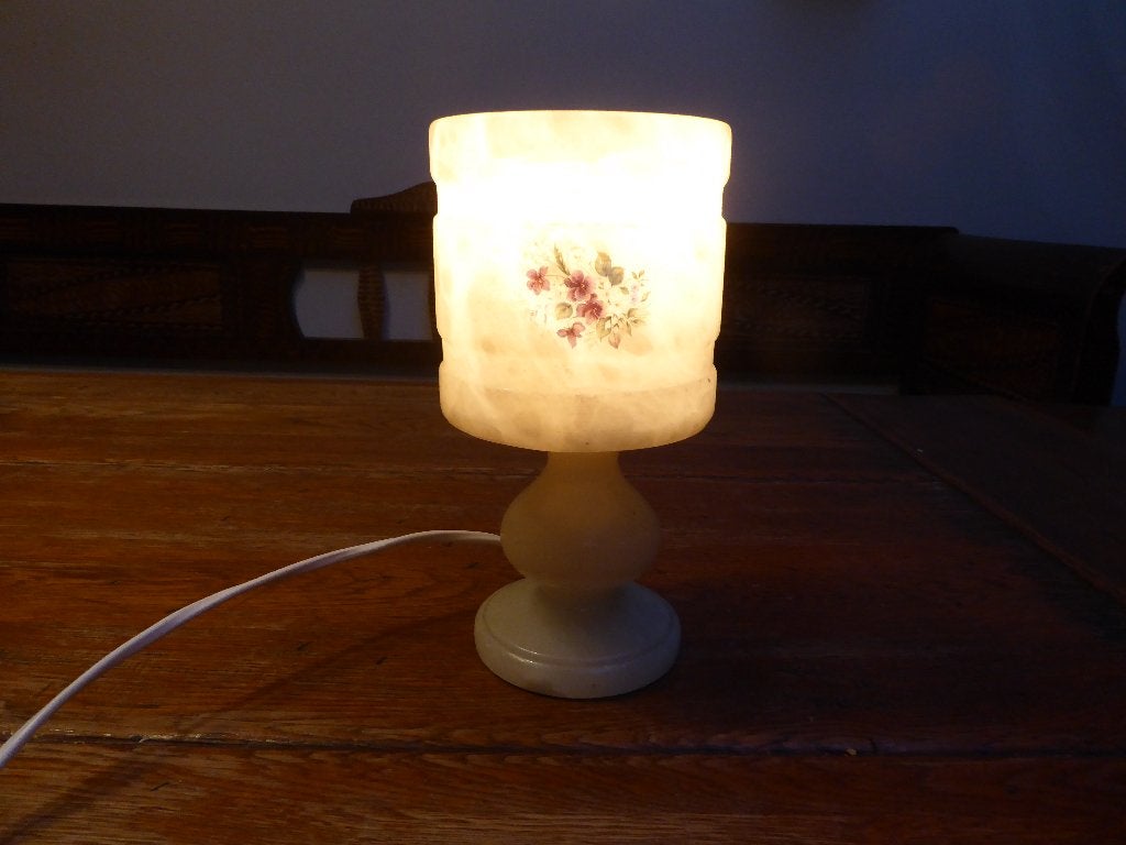 Vintage onyx lampje, Ophalen of Verzenden