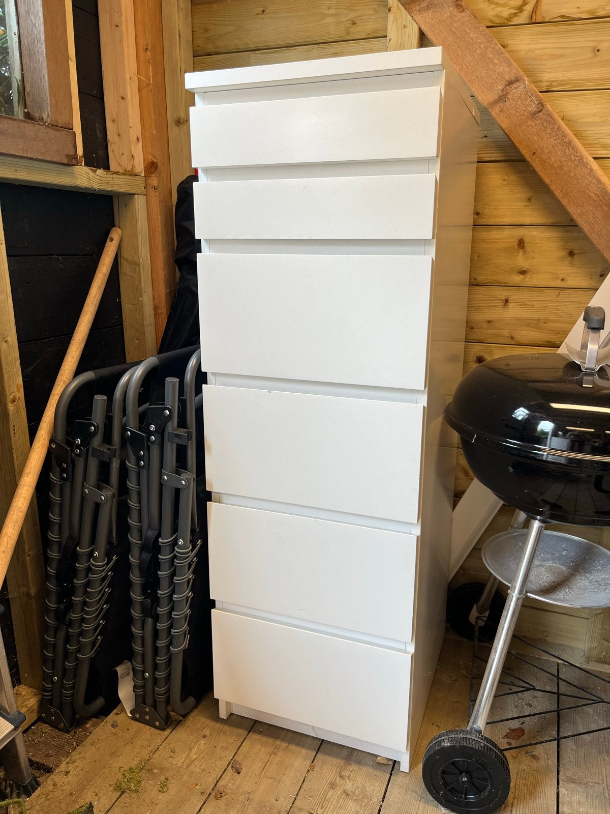 GRATIS OPHALEN - Witte ladekast met 6 laden - IKEA MALM, Ophalen, Minder dan 50 cm, Gebruikt, 5 laden of meer
