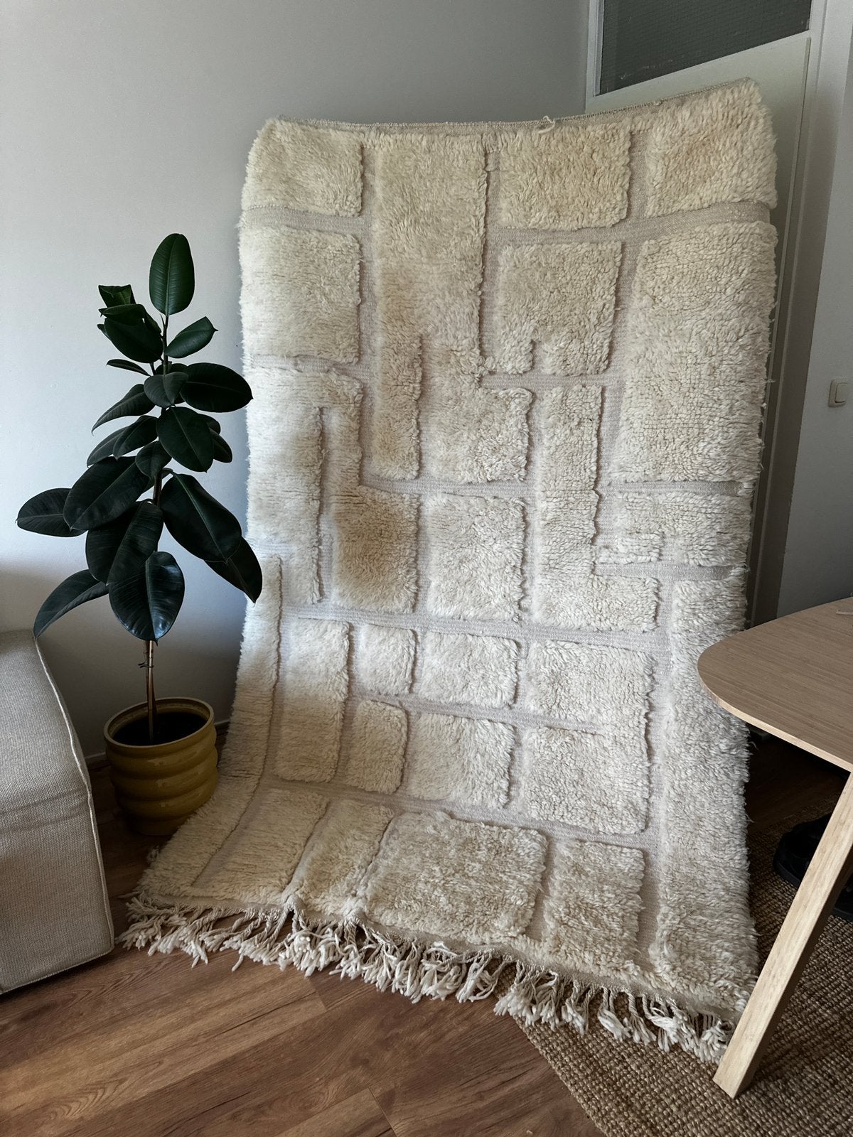 Handgemaakt Wollen Tapijt 150x200, Ophalen, Zo goed als nieuw