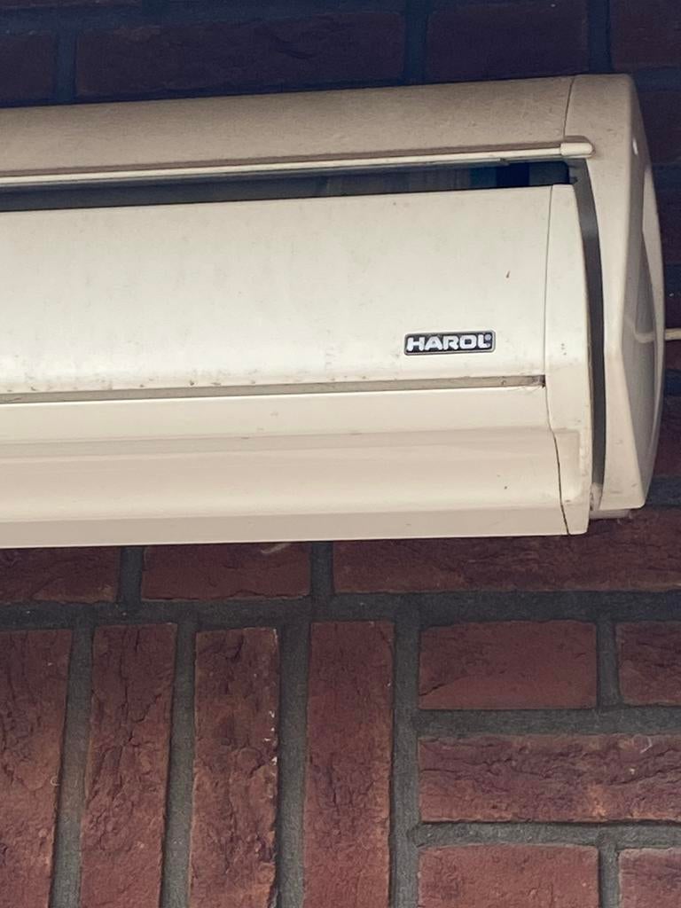 Harol zonnescherm elechtrisch met weerstation, Ophalen, Gebruikt, 200 cm of meer, Crème of Beige