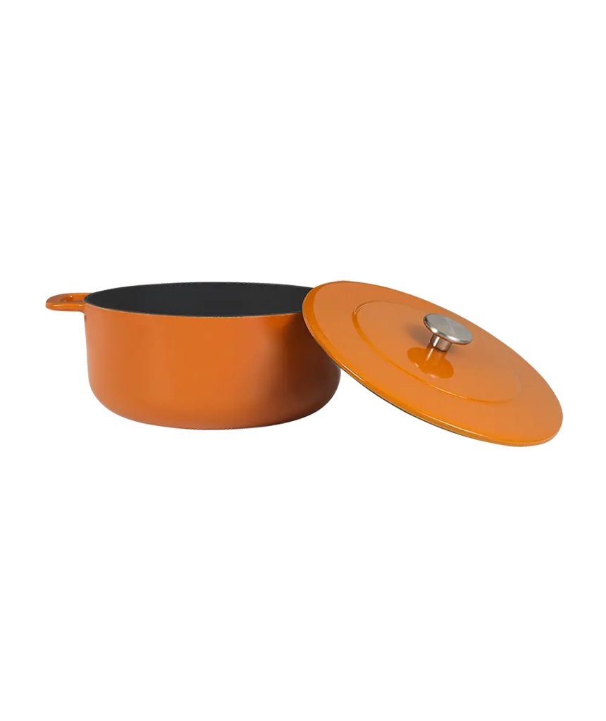 Combekk braadpan 28cm oranje - verpakking beschadigd, Huis en Inrichting, Keuken | Potten en Pannen, Info@mystore.nl, Gietijzer