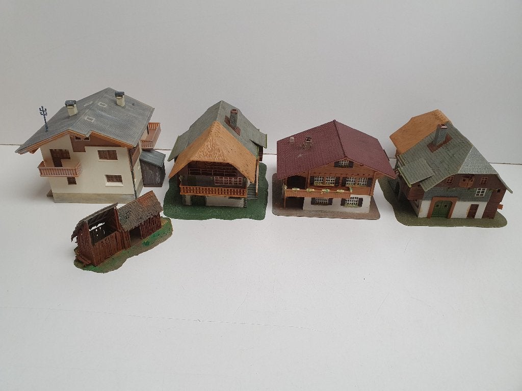 2x FALLER H0 Alpen boerderijen+houtloods, KIBRI Alpenchalets, Overige merken, Gebruikt, Gelijkstroom of Wisselstroom, Brug, Tunnel of Gebouw
