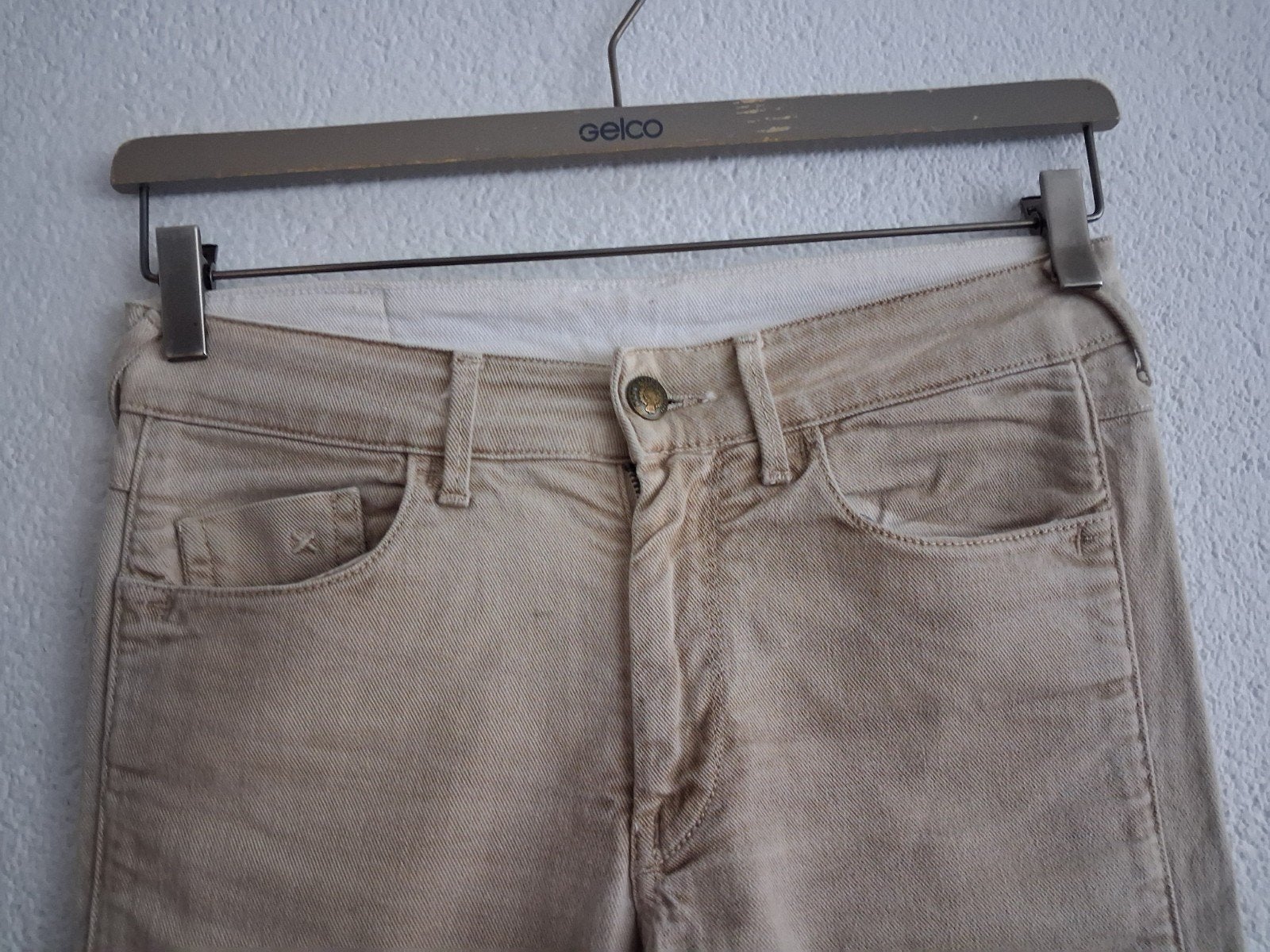 Hans Ubbink beige spijkerbroek Maat W26  L32, Hans Ubbink, Beige, Ophalen of Verzenden, Maat 36 (S)