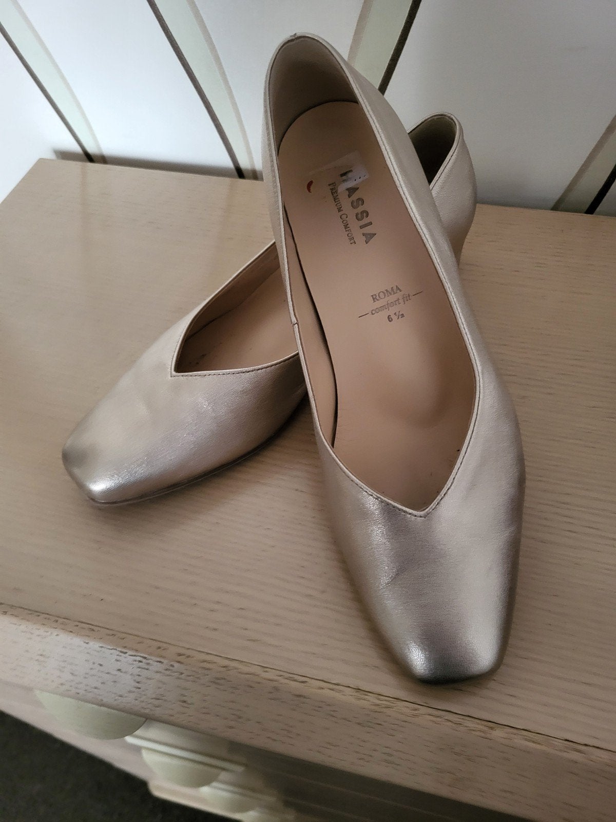 Hassia Roma Comfort Fit Pumps - Goudkleurig Leer, Hassia, Pumps, Overige kleuren, Nieuw