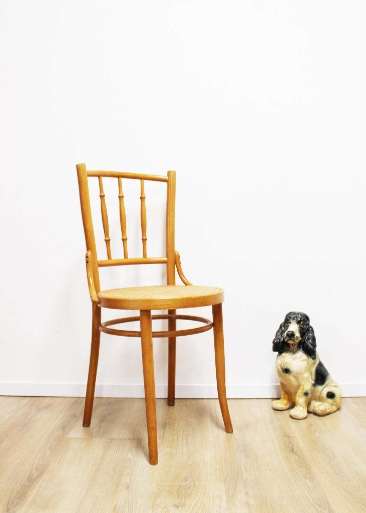 Houten vintage stoeltje, Thonet stijl. Boho bistro stoel, Ophalen, O, O, Hout