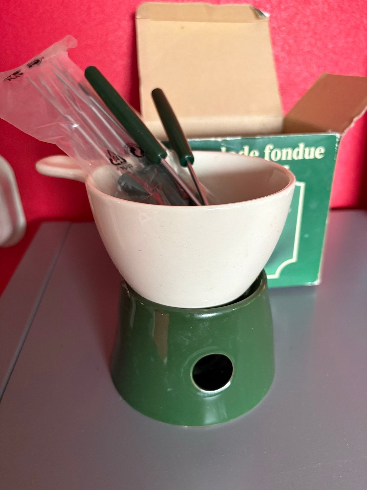 Nieuwe chocolade fondueset met 4 vorken, Ophalen, Nieuw, Waxinelicht, Fondueset