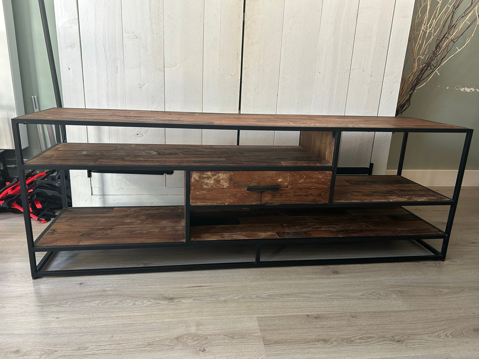 TV-meubel van teakhout, Ophalen, Gebruikt, Teakhout, 150 tot 200 cm