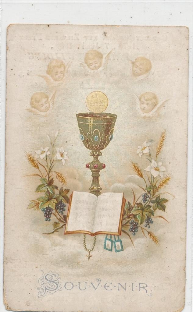 Mooi oud devotieprentje 25 jaar priester 1873-1898 Waalwijk, Ophalen of Verzenden, Zo goed als nieuw, Kaart of Prent, Christendom | Katholiek