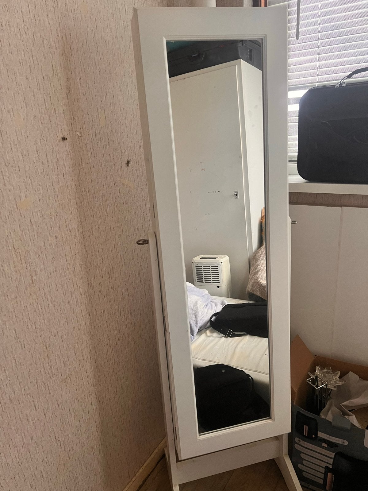 Witte spiegel met sieradenkast - Gebruikt, Ophalen, Minder dan 50 cm, Gebruikt, 150 tot 200 cm