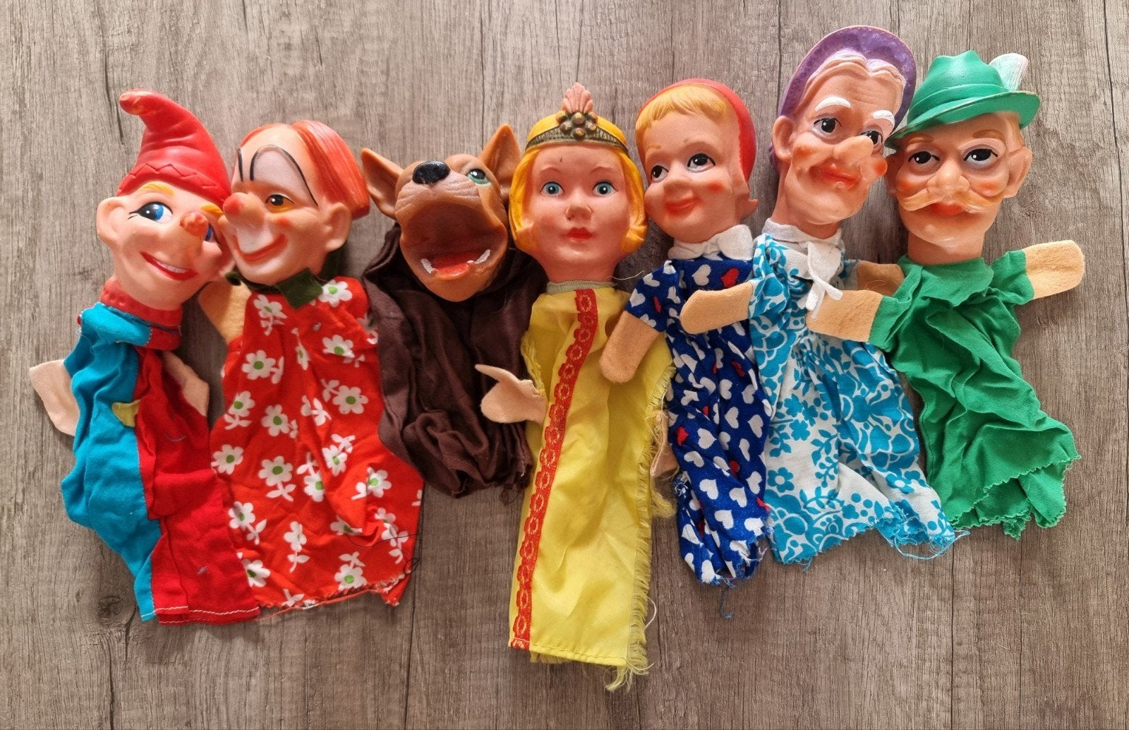 Vintage Poppenkastpoppen - Set van 7, Verzamelen, Ophalen of Verzenden, Gebruikt, Pop