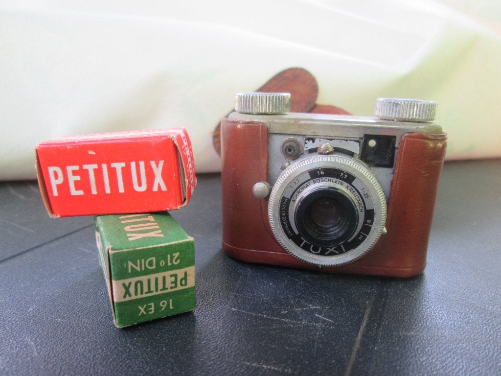miniatuur camera spionage jaren 50 petie tuxi PETITUX. TOP, Ophalen of Verzenden, Compact, Overige Merken