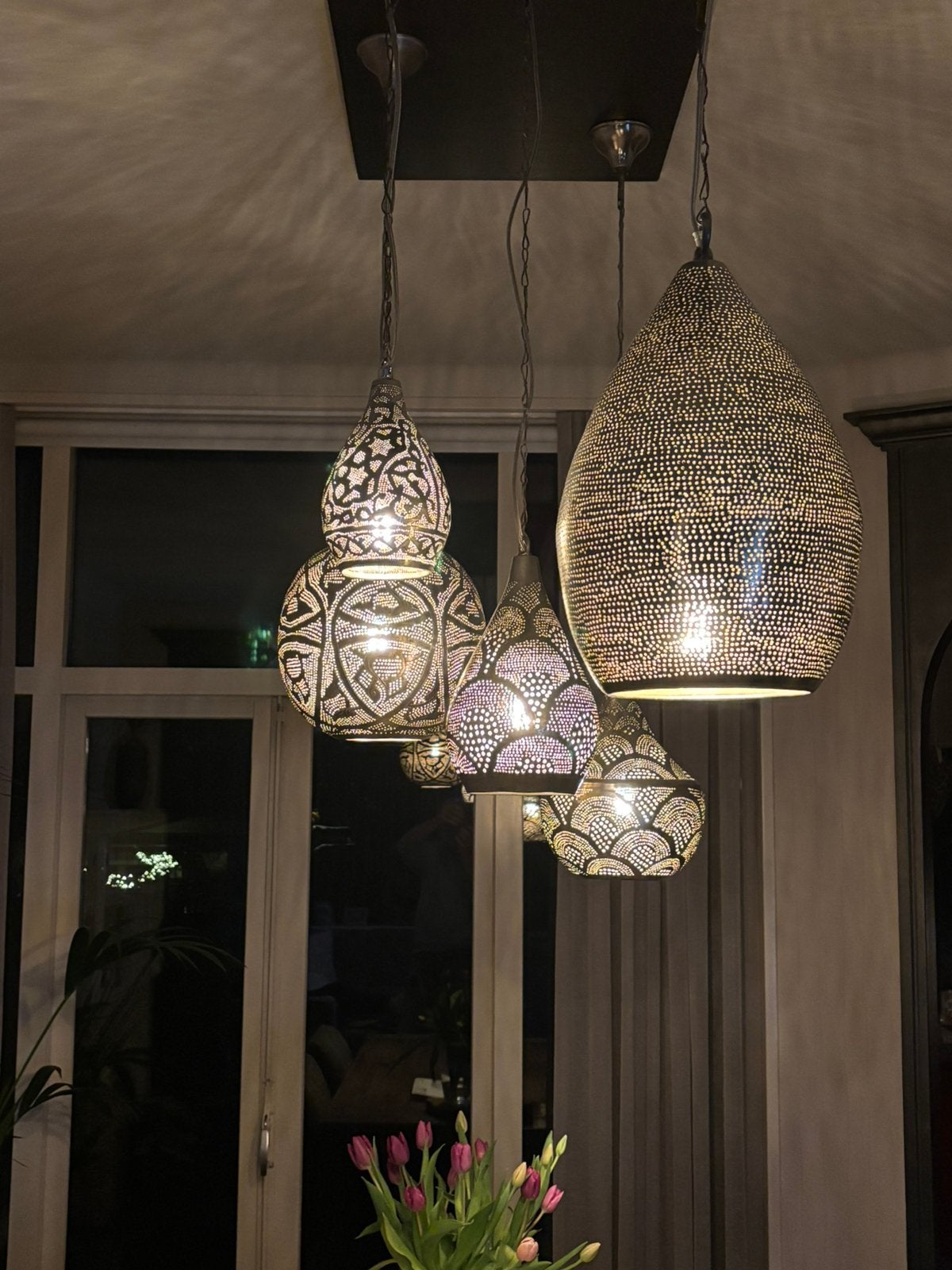 Set van 6 Marokkaanse 'duizend en één nacht' lampen, Ophalen, Gebruikt, Duizend en één nacht, Metaal