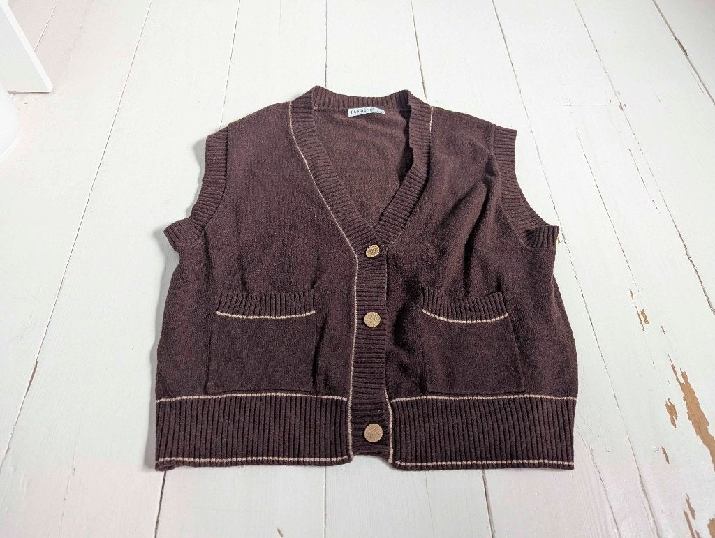 Bruine gilet van Passione Moda, Bruin, Maat 42/44 (L), Ophalen of Verzenden, Zo goed als nieuw