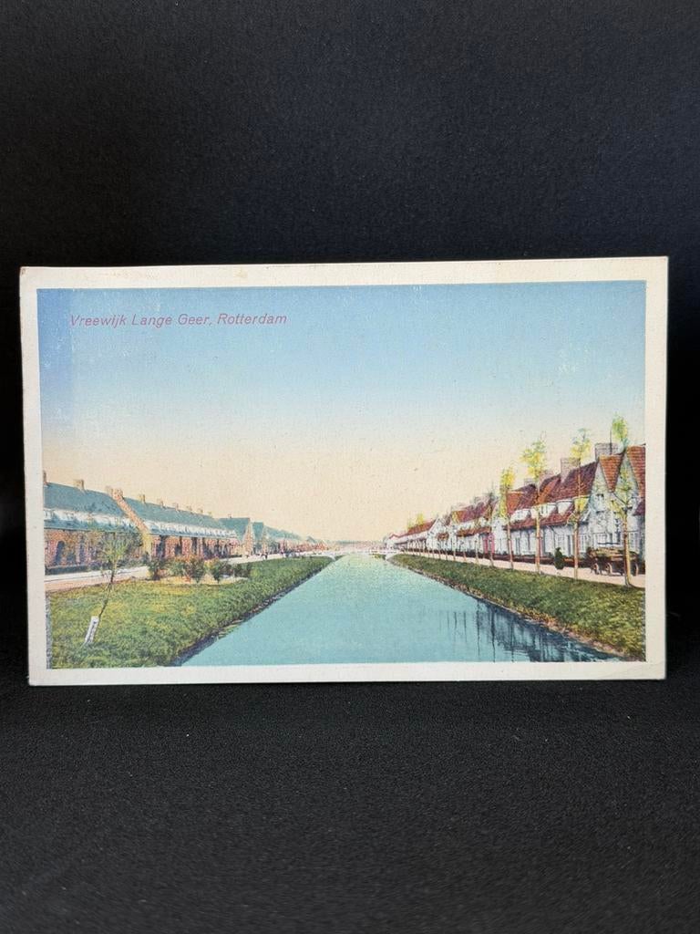 Ansichtkaart Vreewijk Lange Geer Rotterdam gelopen 1928, Ophalen of Verzenden, 1920 tot 1940, Zuid-Holland