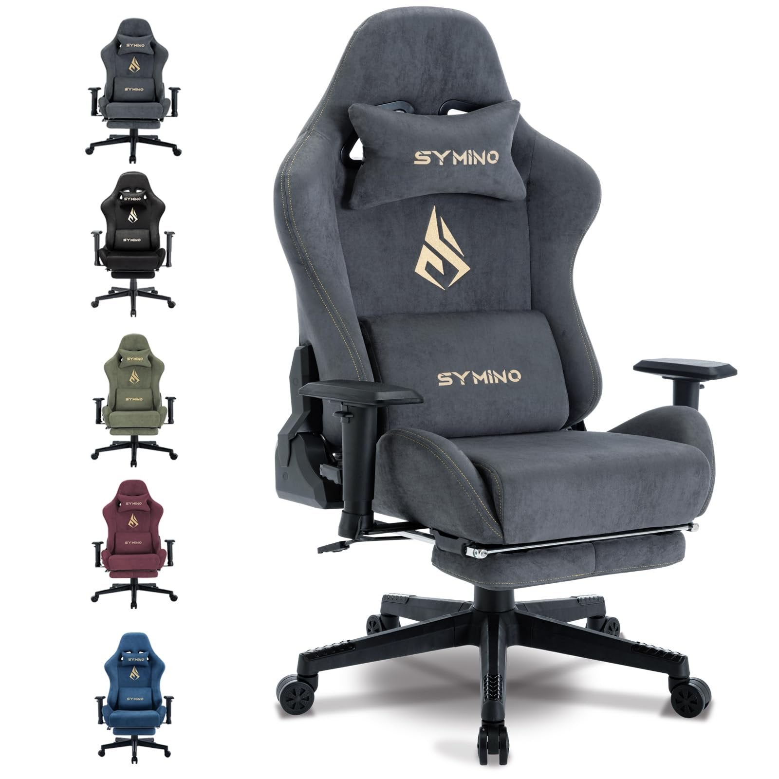 Symino Gamingstoel - Comfort en Stijl voor Gamers, Huis en Inrichting, Ophalen, Nieuw, Grijs, Bureaustoel