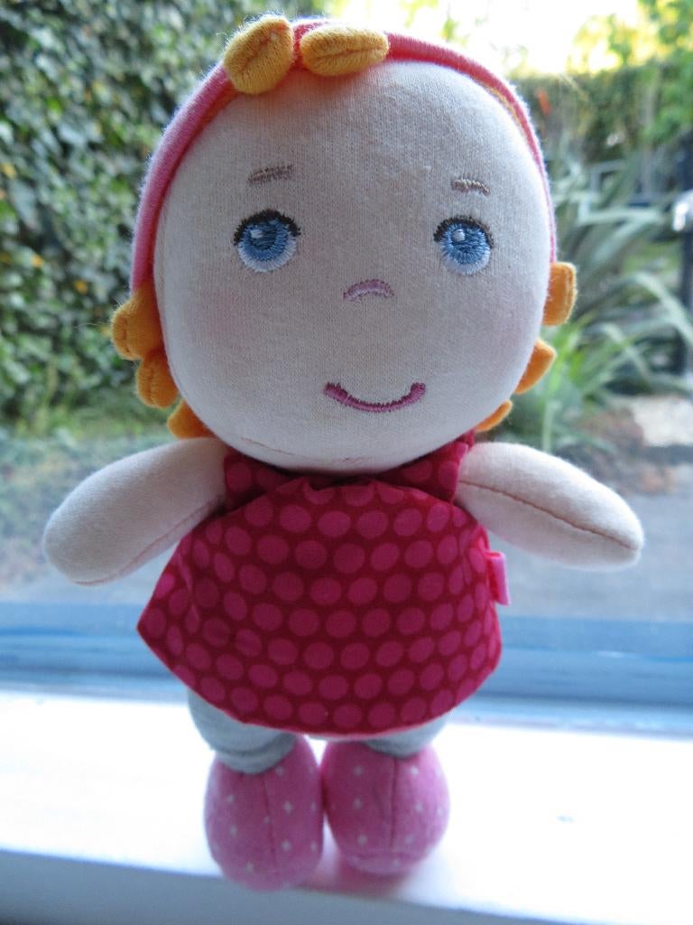 Mini Doll pop popje Hertha merk Haba knuffelpop meet ca 16, Overige typen, Ophalen of Verzenden, Zo goed als nieuw, Wasbaar