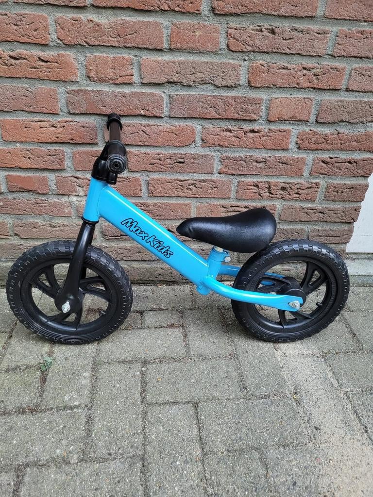 Blauwe Max Kids Loopfiets - In Hoogte Verstelbaar, Ophalen of Verzenden, Zo goed als nieuw, Loopfiets