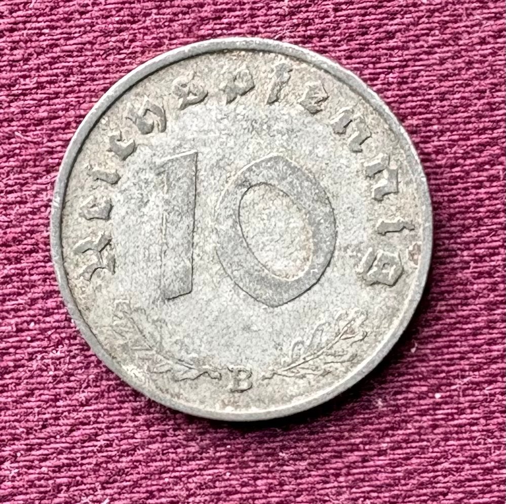 Duitse zinken 10 Reichspfennig munt 1941B, Ophalen of Verzenden, Duitsland, Losse munt