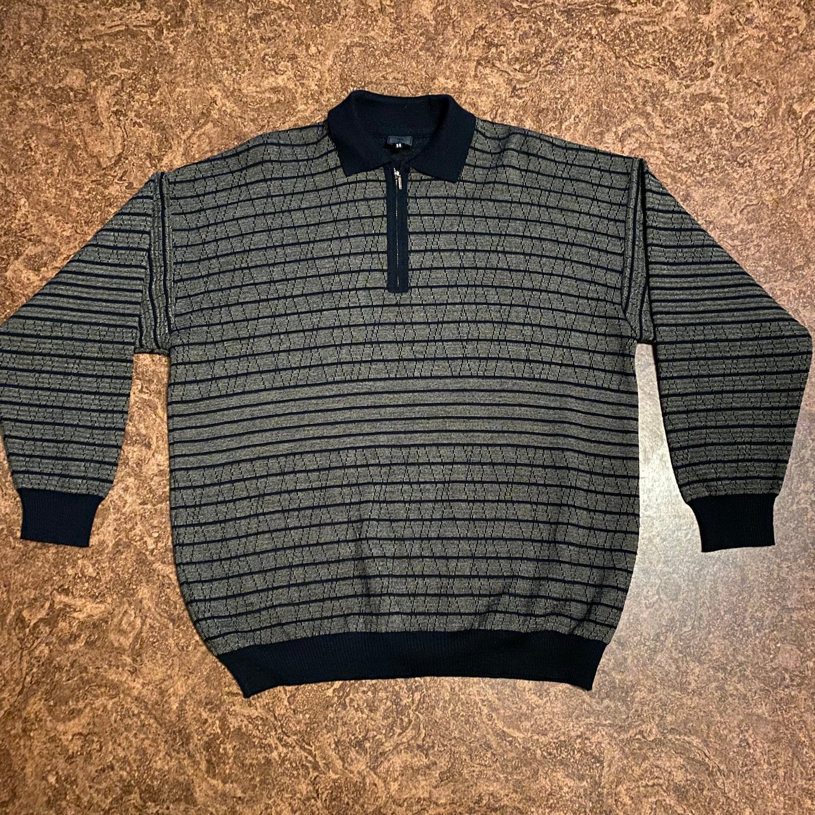 UNISEX VINTAGE POLO TRUI RITS 56/ 4(46?), Kleding | Heren, Truien en Vesten, Ophalen of Verzenden, Gedragen, Maat 52/54 (L), Blauw