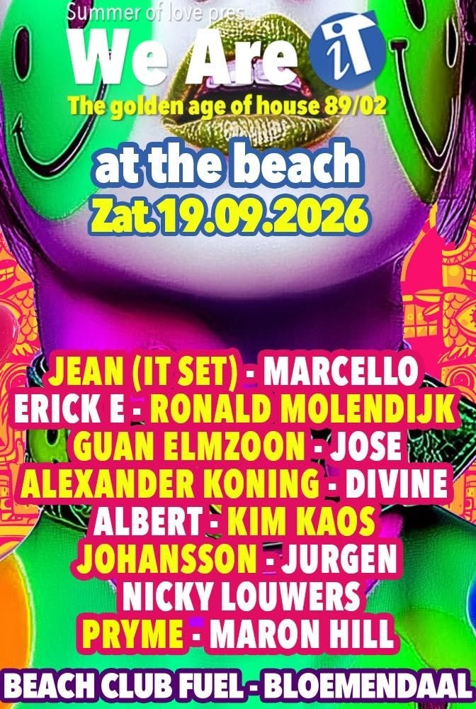 2 x We are It at the beach 19 sept. beachclub Fuel € 45 ps., Tickets en Kaartjes, Evenementen en Festivals, Eén persoon