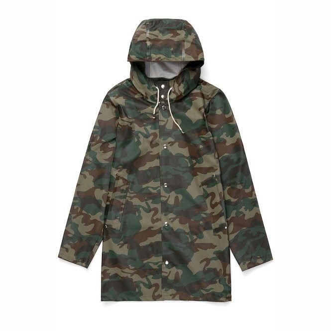 Stevige unisex Stutterheim regenjas, camouflage groen, M, Maat 38/40 (M), Overige kleuren, STUTTERHEIM, Nieuw