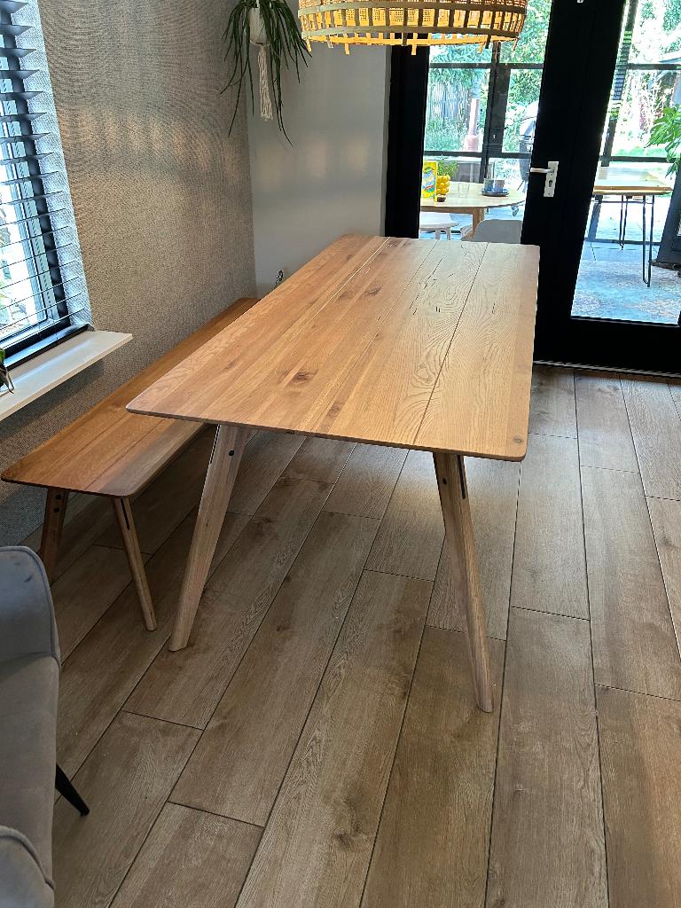 Prijsverlaging: Bodilson eiken eettafel 200*90 ZGAN, Ophalen, Eikenhout, 50 tot 100 cm, Zo goed als nieuw