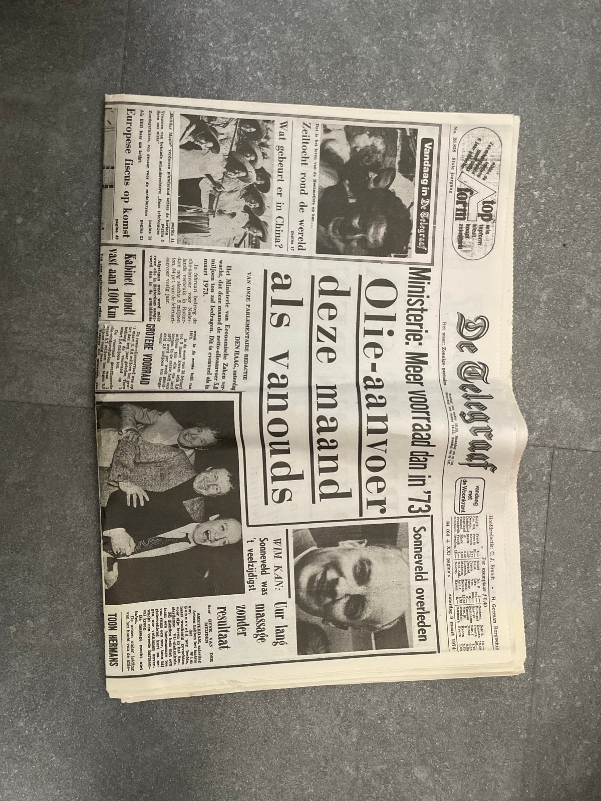 De Telegraaf - Zaterdag 9 maart 1974, Ophalen of Verzenden, Nieuw, Krant