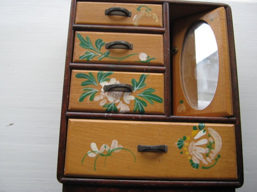 Antiek Miniatuur kastje van Hout., Antiek en Kunst, Verzenden