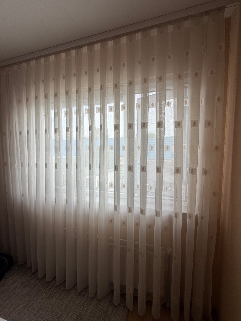 Vitrage te koop, Huis en Inrichting, Ophalen, Gebruikt, Crème, Lichtdoorlatend
