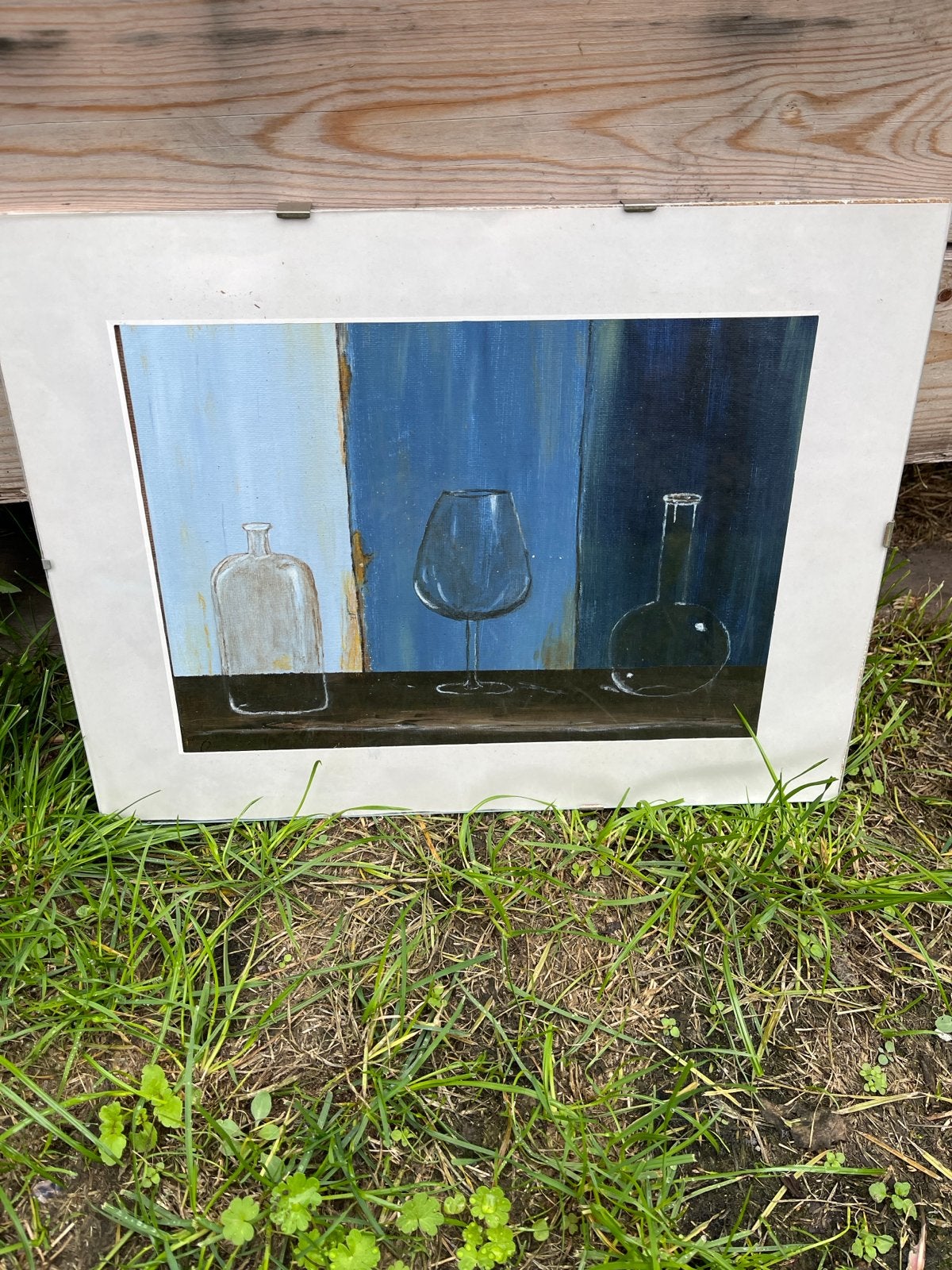 Stilleven met flessen en glas - Schilderij, Antiek en Kunst, Ophalen of Verzenden