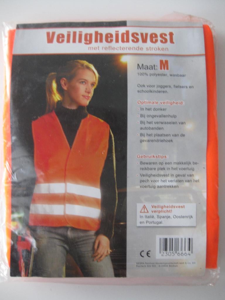 Veiligheidsvest oranje met reflecterende stroken maat M, Ophalen of Verzenden, Nieuw