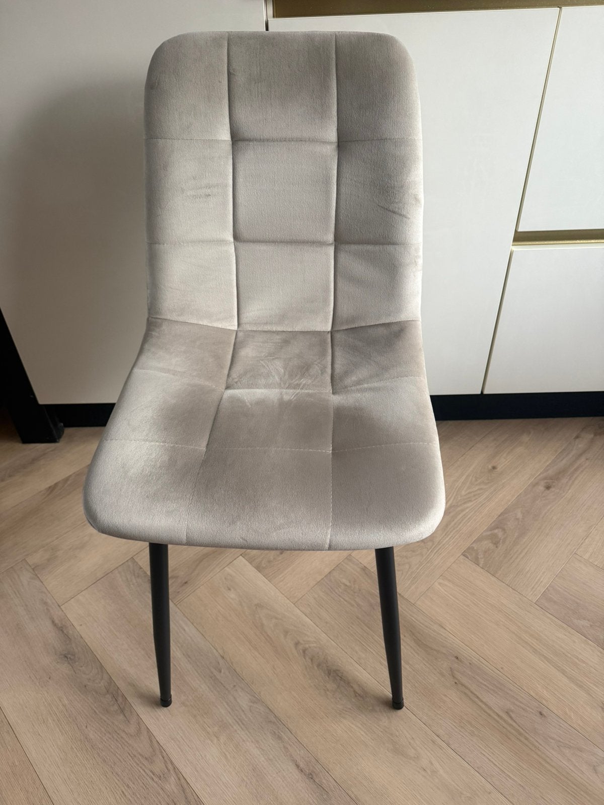 6 beige velvet eetstoelen!, Ophalen, Zo goed als nieuw, Overige kleuren, Vijf, Zes of meer stoelen