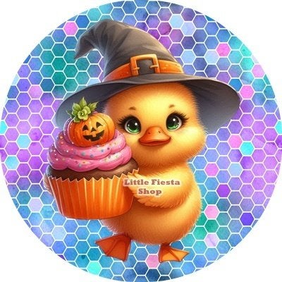 lf1052 icing frosting eend heks halloween 20cm eetbare top, Ophalen of Verzenden, Nieuw, Taarten, Versiering